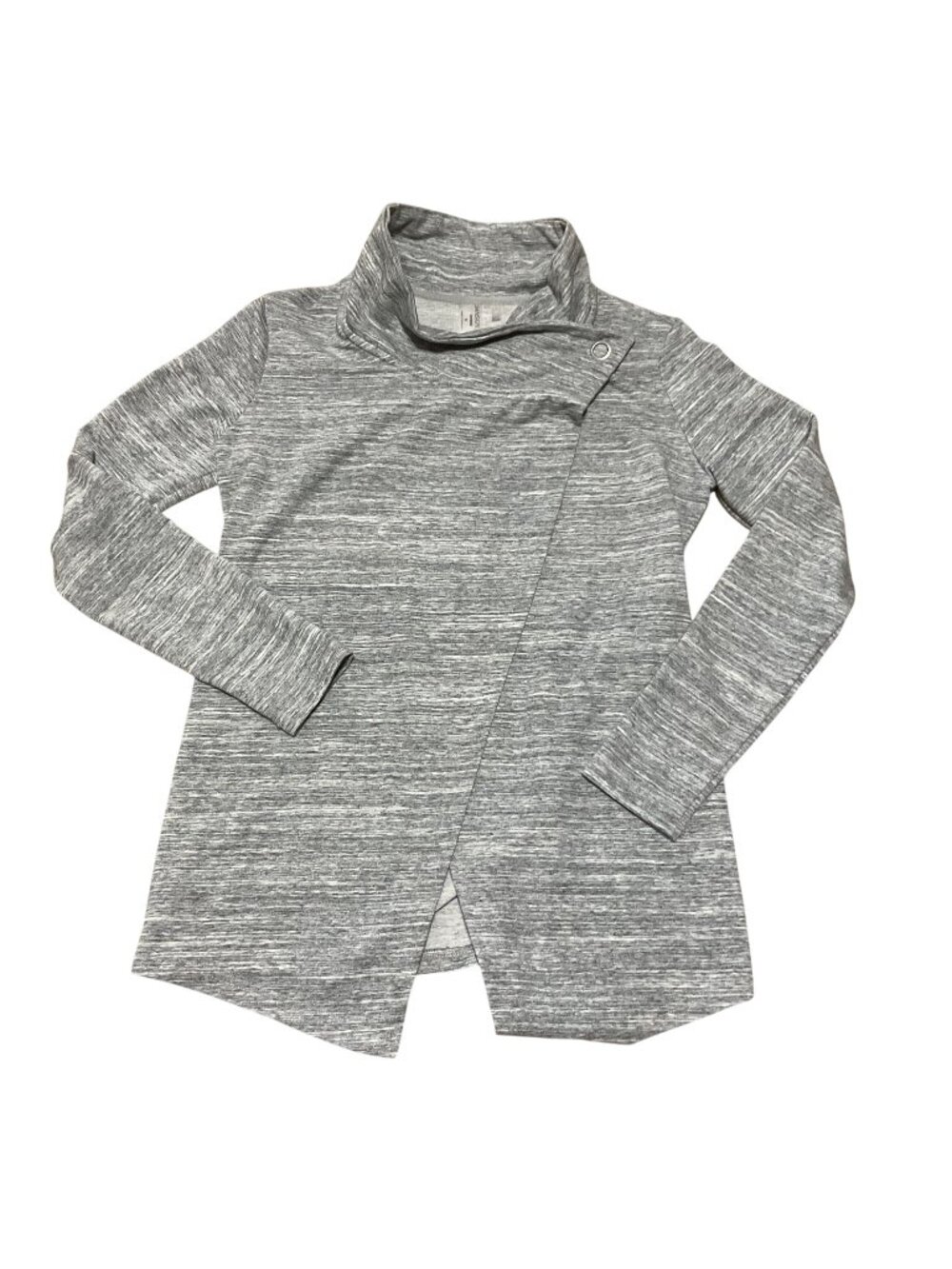 Danskin Gray Marled Asymmetrical Wrap Sweatshirt Jacket Sz Small Style 6744